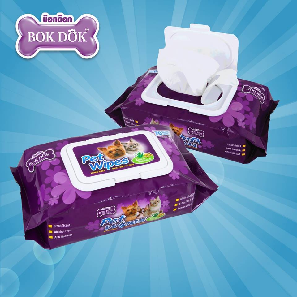 BOK DOK PET WIPES บ๊อกด๊อก เพ็ท ไวพ์ ผ้าเปียกทำความสะอาดสัตว์เลี้ยง - Image 5